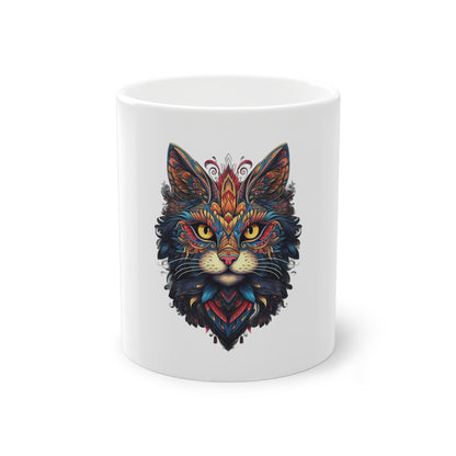 Weisse Mandala Tasse Katze 2