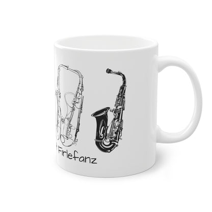 Weisse Musik Tasse "Saxophon"