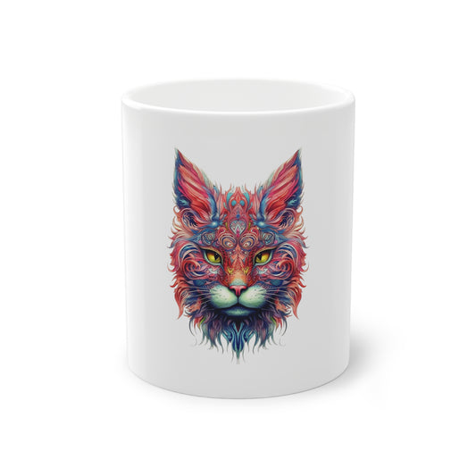 Weisse Mandala Tasse Katze 3