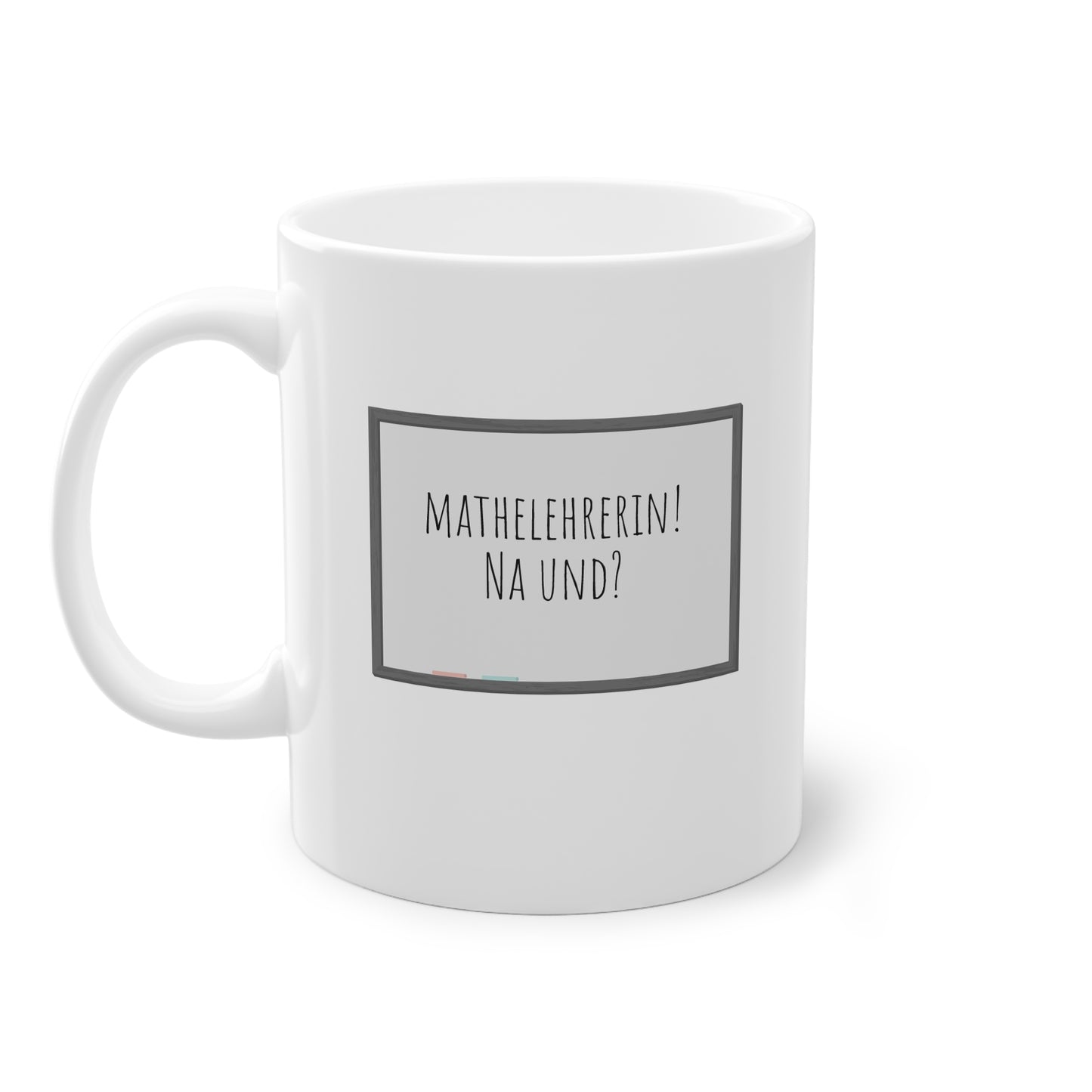 Weisse Lehrerin Tasse Mathe