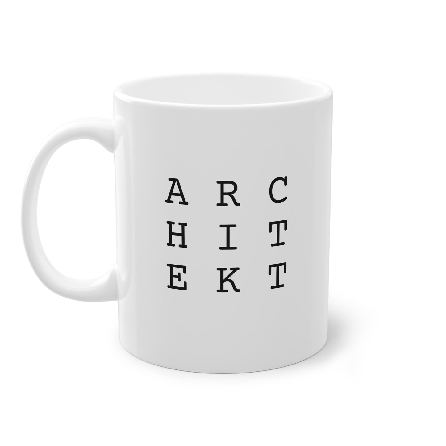 Weisse Design Tasse "Architekt"