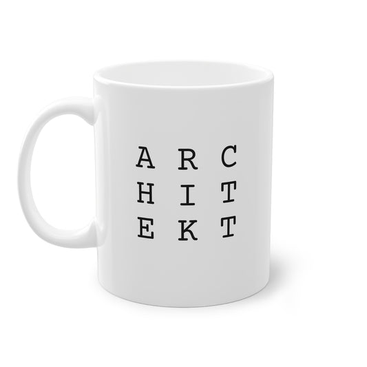 Weisse Design Tasse "Architekt"