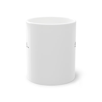 Weisse Design Tasse "frei."