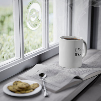 Weisse Design Tasse "Lehrer"