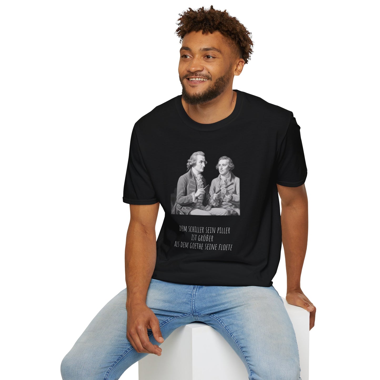 Philosophen T-Shirt schwarz Schiller & Goethe Schwanzvergleich