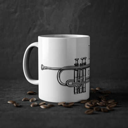 Weisse Tasse "I love Trumpet"