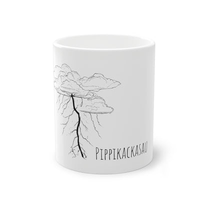 Weisse Pöbel Tasse Blitz "Pippikackasau"