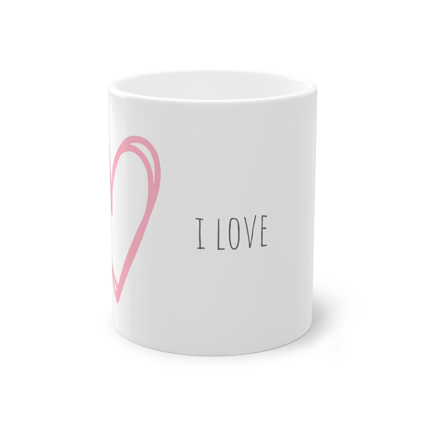 Weisse Partnertasse "I love you"