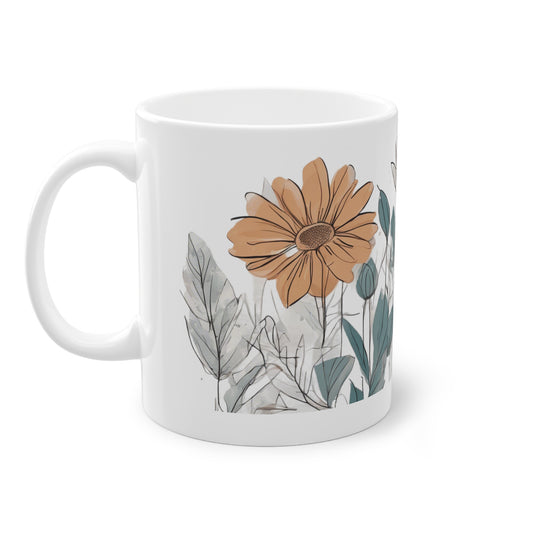 Weisse Boho Tasse Blumen 3