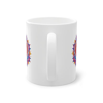 Weisse Mandala Tasse Herz 1