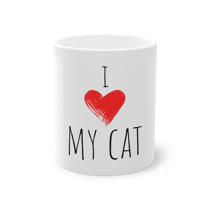 Weisse Tasse "I love my Cat"