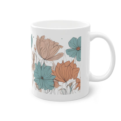 Weisse Boho Tasse Blumen 2