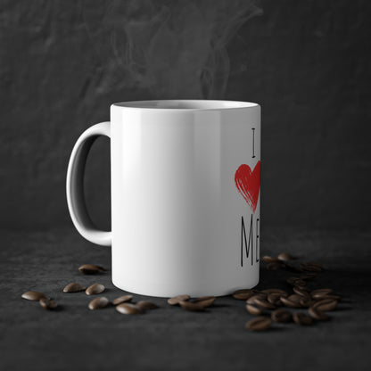 Weisse Tasse "I love me"