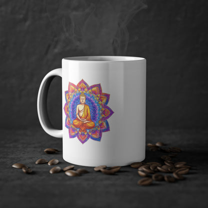 Weisse Mandala Tasse Buddha 1