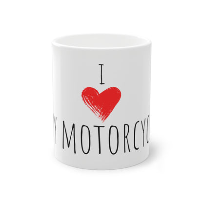 Weisse Tasse "I love my Motorcycle"