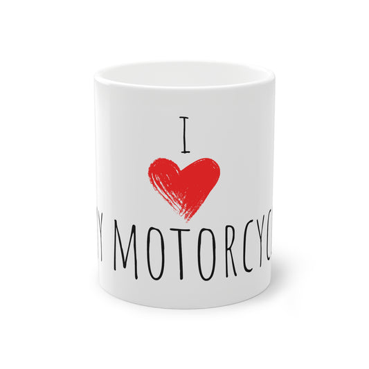 Weisse Tasse "I love my Motorcycle"