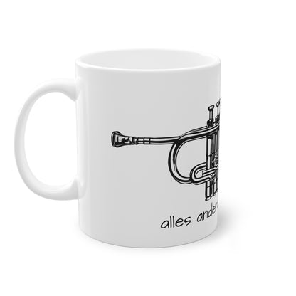 Weisse Musik Tasse "Trompete"