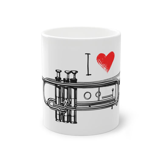 Weisse Tasse "I love Trumpet"