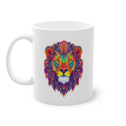 Weisse Mandala Tasse Löwe 2