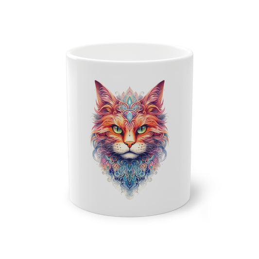 Weisse Mandala Tasse Katze 4