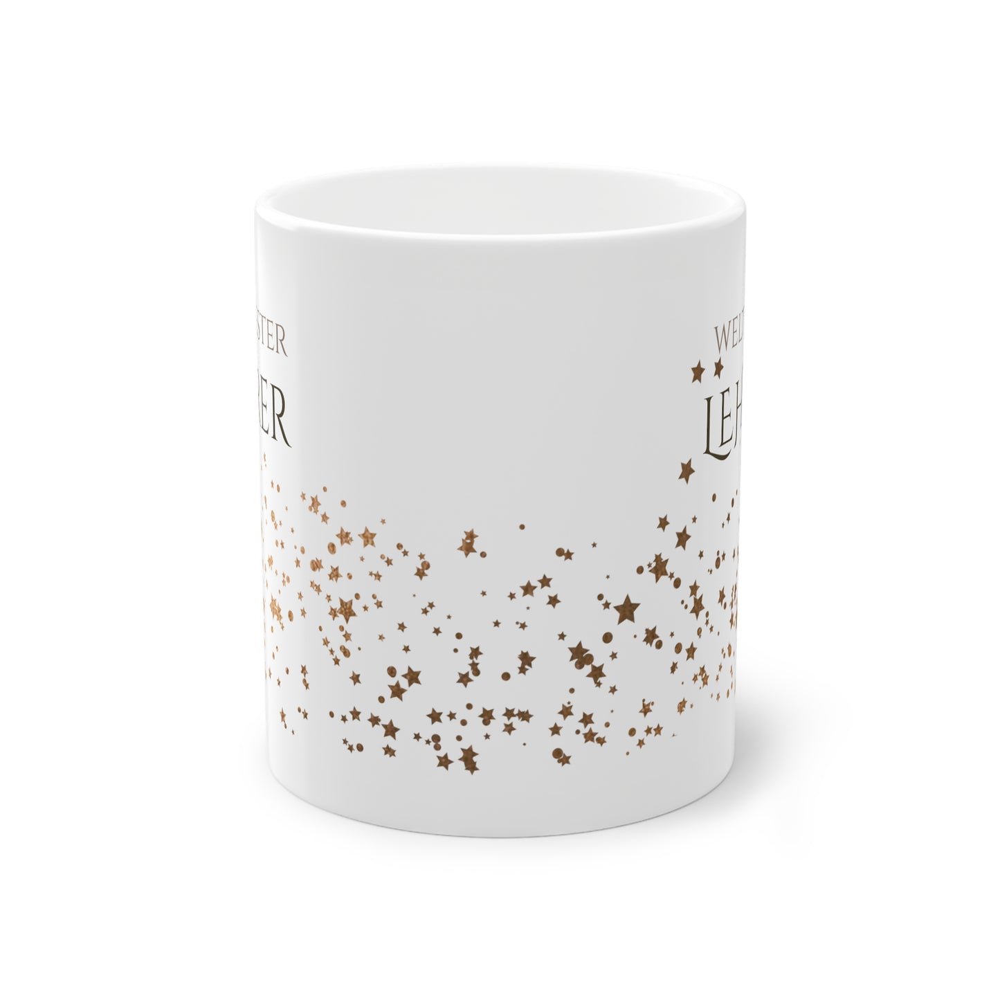 Weisse Tasse golden Glitter "weltbester Lehrer"