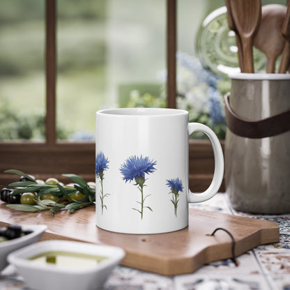 Weisse Blumen Tasse Kornblumen 3