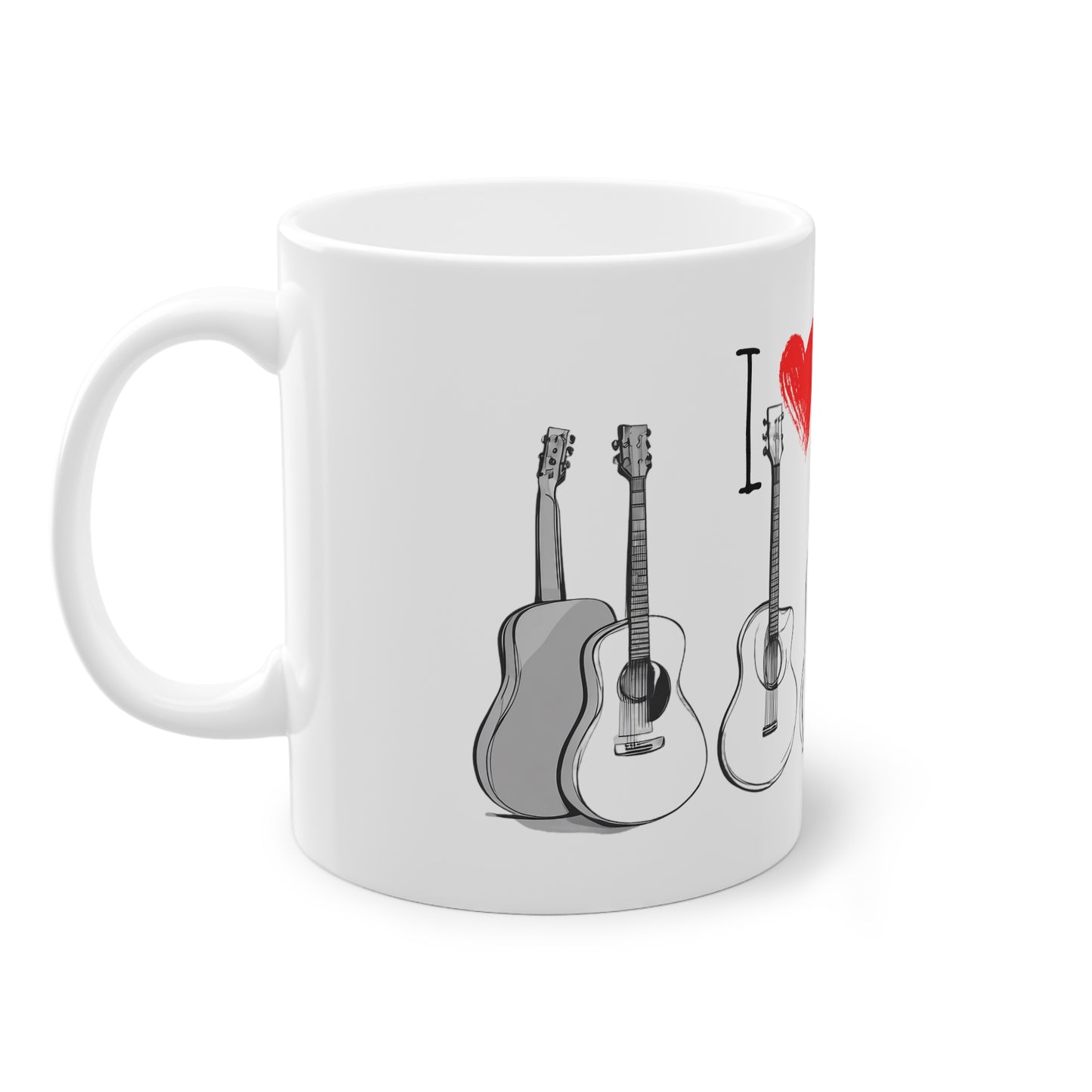 Weisse Tasse "I love Guitar"