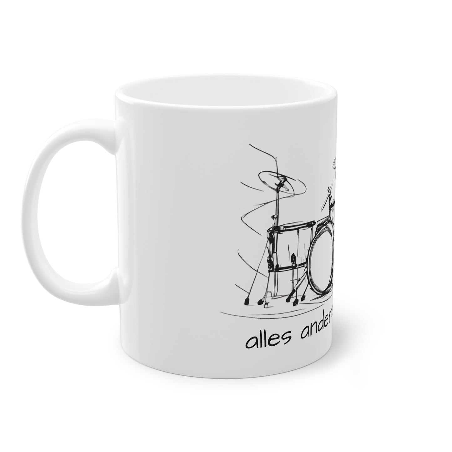 Weisse Musik Tasse "Schlagzeug"