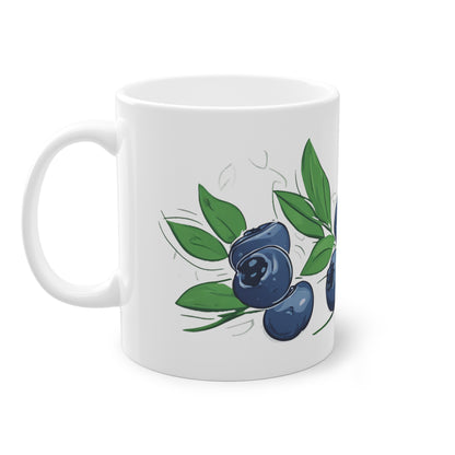 Weisse Tasse "Blaubeeren"