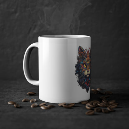 Weisse Mandala Tasse Katze 2