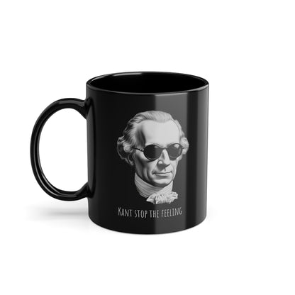 Schwarze Philosophen Tasse "Can`t stop the Feeling"