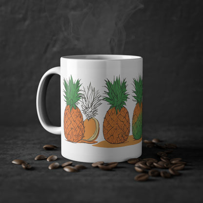 Weisse Tasse "Annanas"