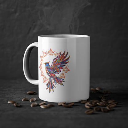 Weisse Mandala Tasse Vogel 2