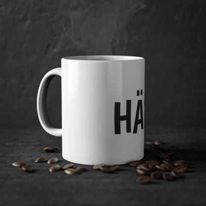 Weisse Tasse "Hä?"