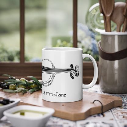 Weisse Musik Tasse "Violine"