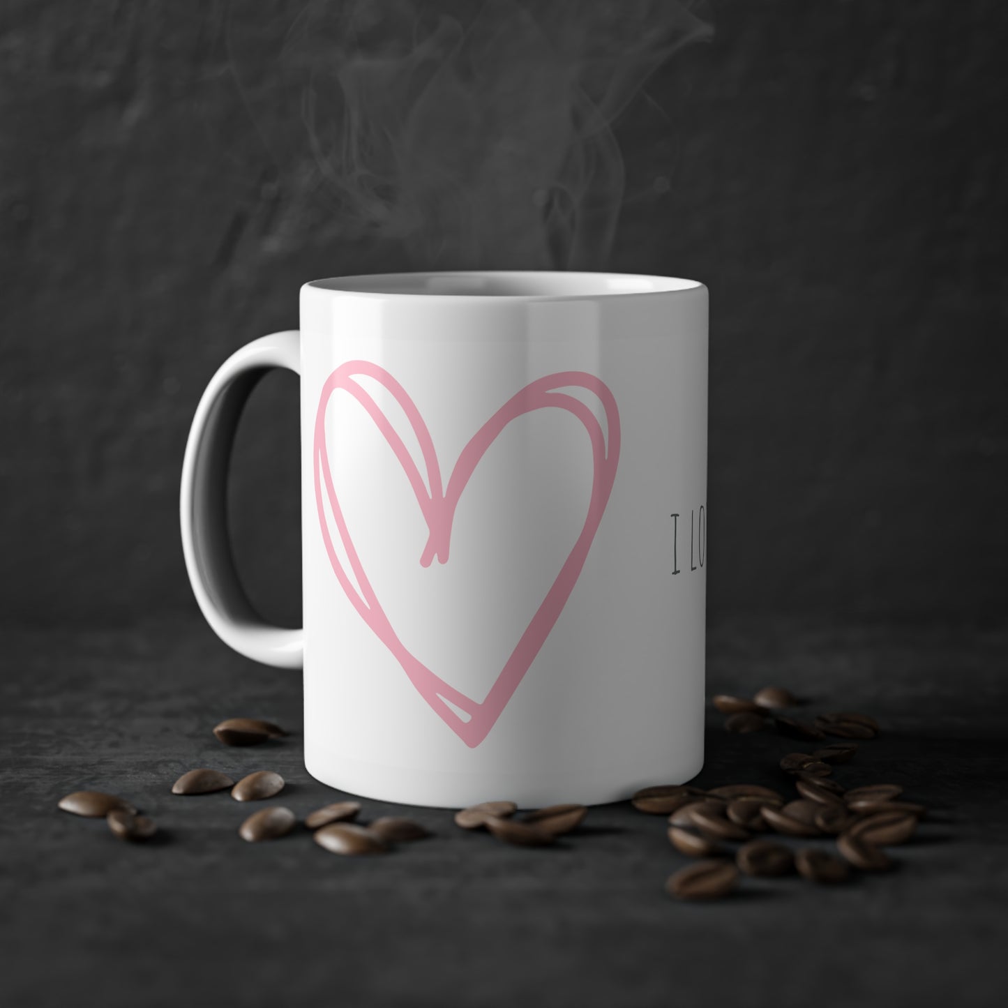 Weisse Partnertasse "I love you"