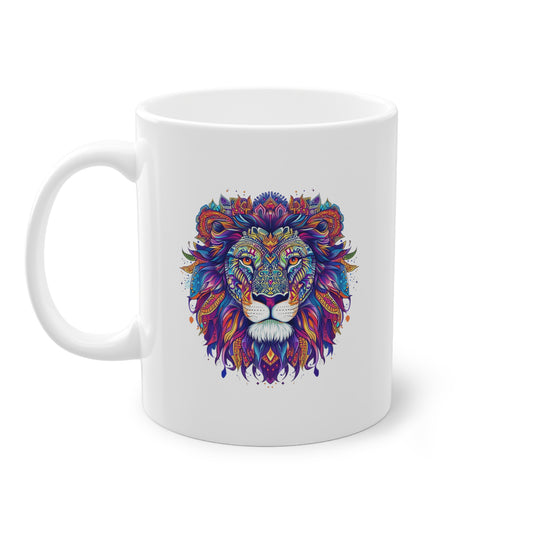 Weisse Mandala Tasse Löwe 1