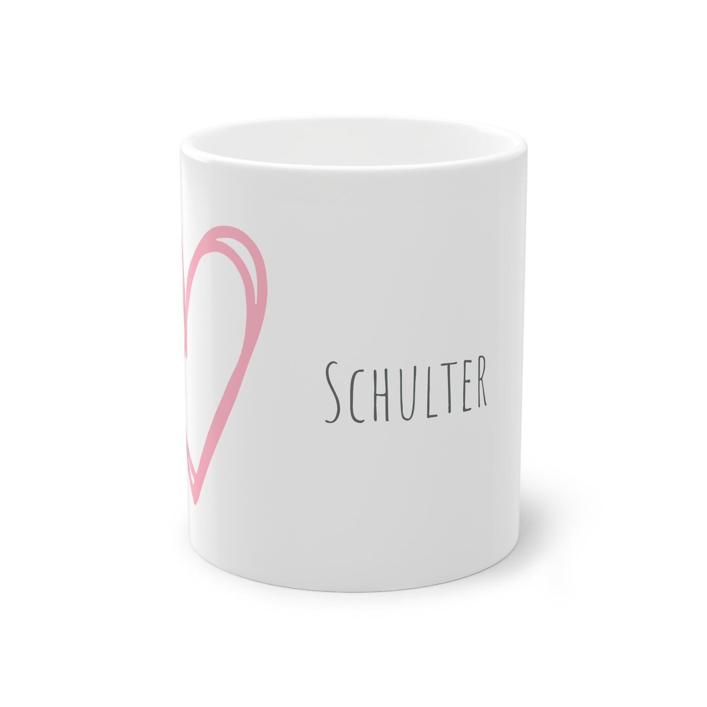 Weisse Partnertasse "Schulter an Schulter"