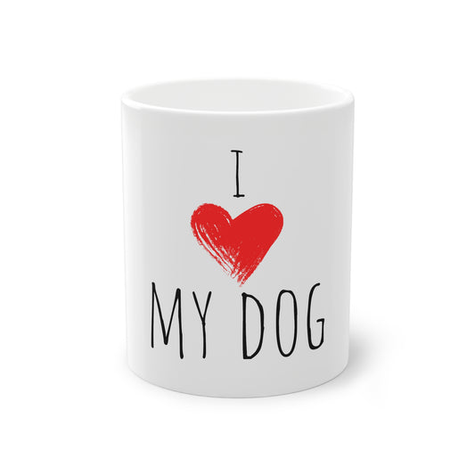 Weisse Tasse "I love my Dog"