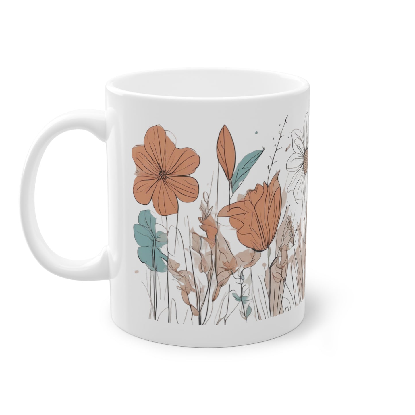 Weisse Boho Tasse Blumen 2