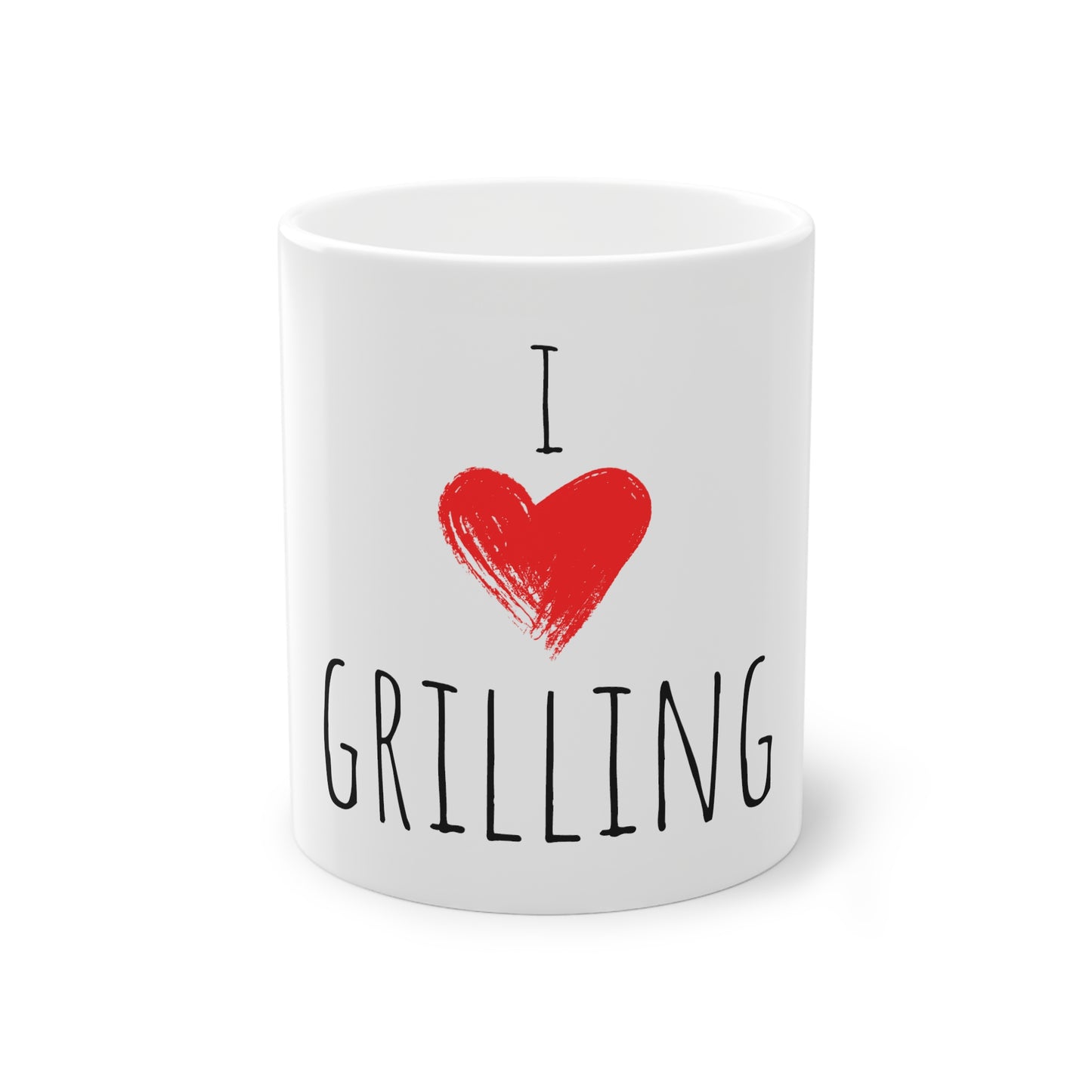 Weisse Tasse "I love grilling"