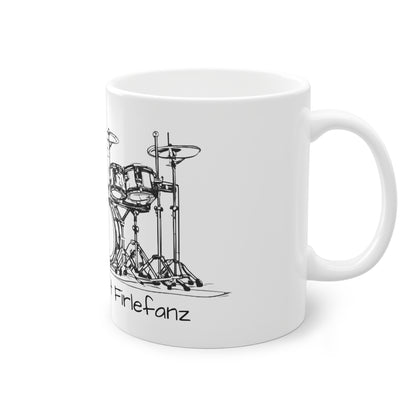 Weisse Musik Tasse "Schlagzeug"