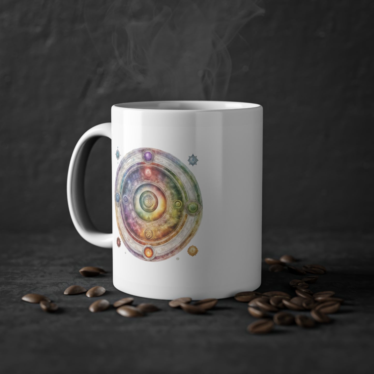 Weisse Tasse Chakra 8