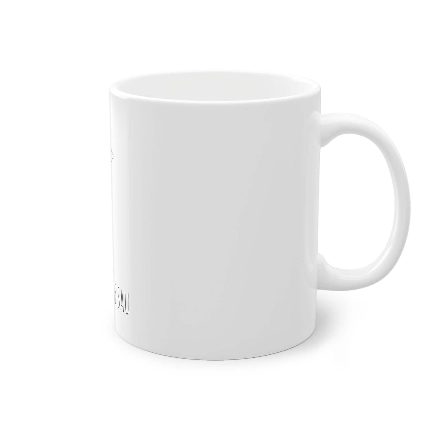 Weisse Pöbel Tasse Blitz "Blöde Sau"