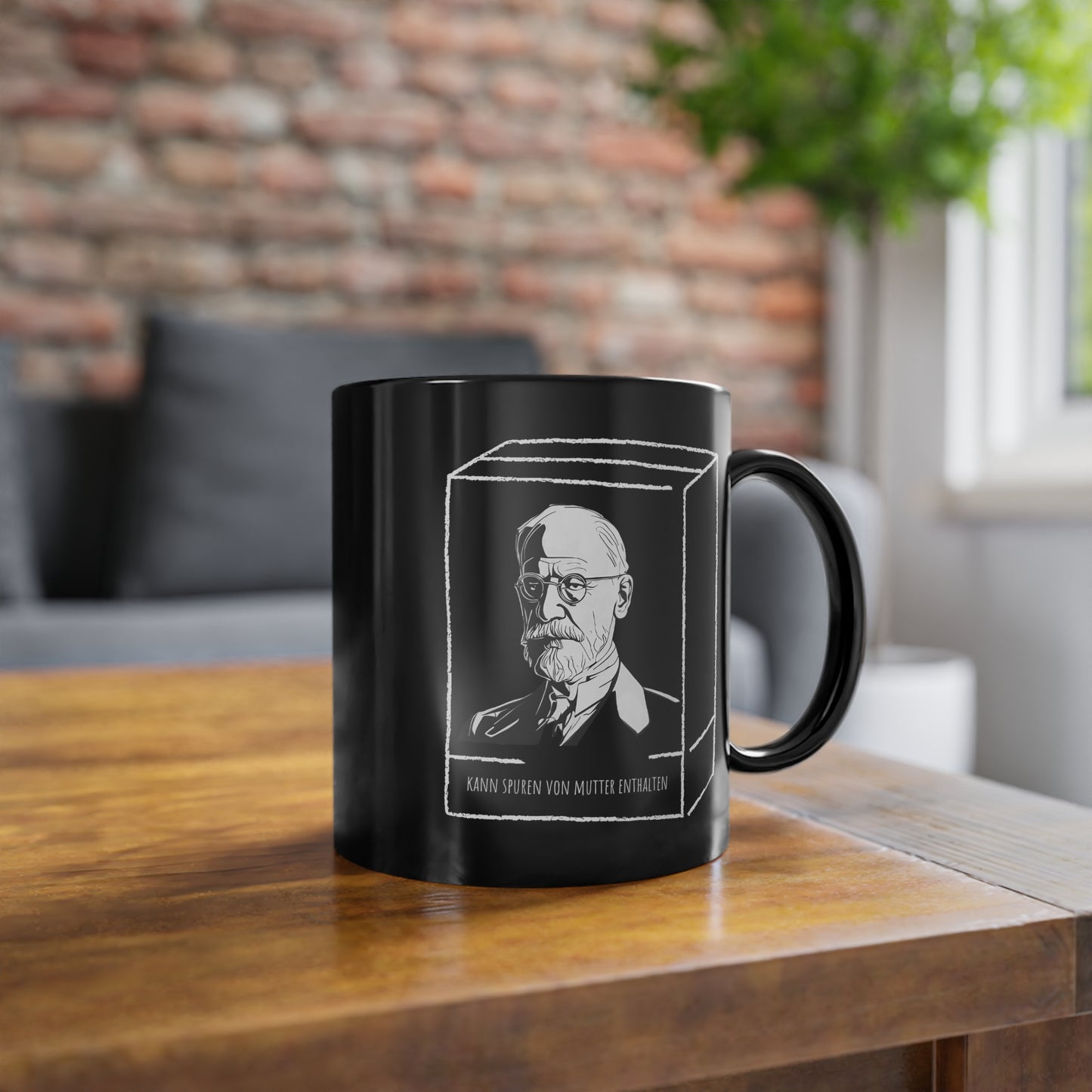 Schwarze Philosophen Tasse Freud & Allergene