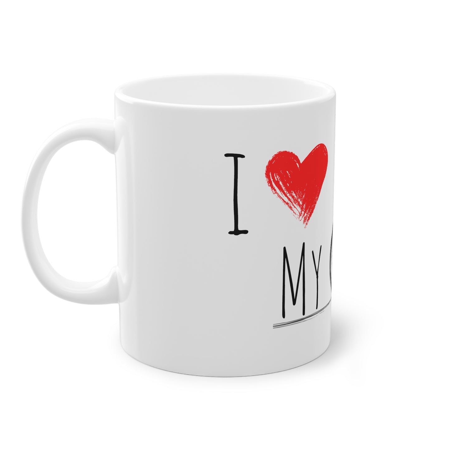 Weisse Tasse "I love my Bicycle"