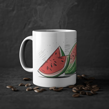 Weisse Tasse "Melonen"