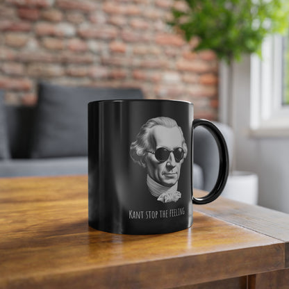 Schwarze Philosophen Tasse "Can`t stop the Feeling"