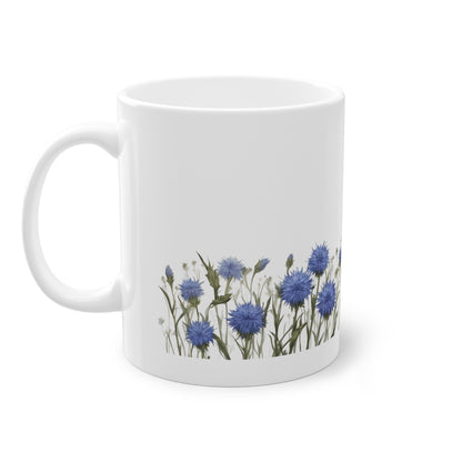 Weisse Blumen Tasse Kornblumen 1