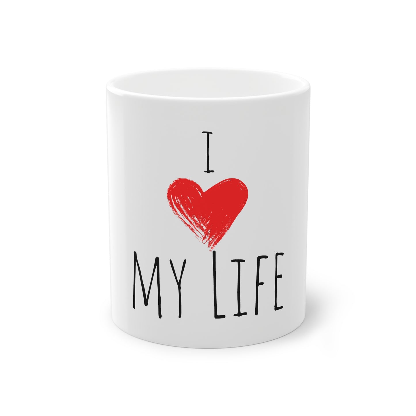 Weisse Tasse "I love my Life"